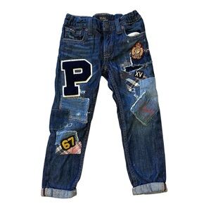 Polo Ralph Lauren Astor Slim Boyfriend 4T Girls Toddler Jeans With Patches